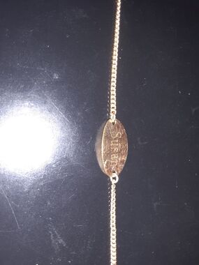 Gold-Tone Women's ID Bracelet with Oval Tag